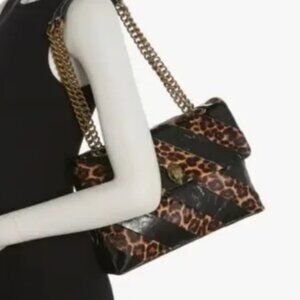 Kurt Geiger Animal Print Shoulder Bag with Gold Chain